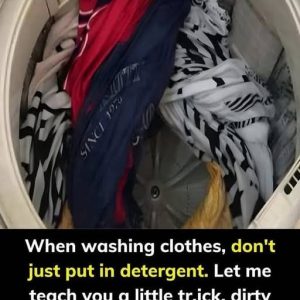 When washing clothes, don’t just put in detergent! Do this little trick, dirty clothes will be like new!